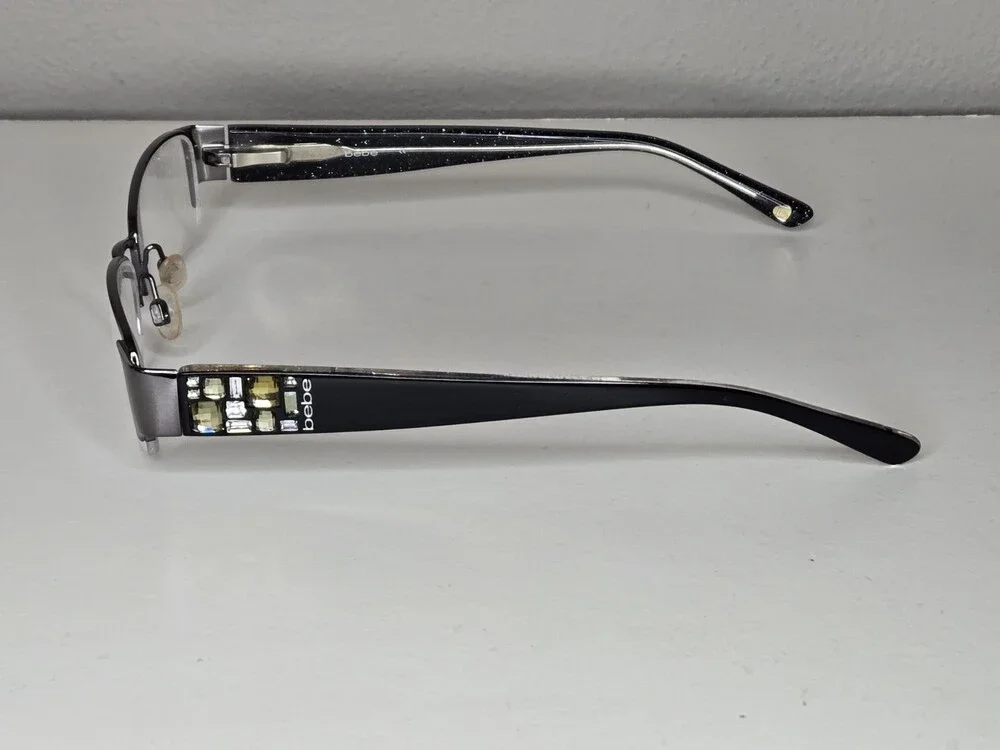 bebe Women's Glasses ~ Jeweled Frames ~ Armorous 5015 Black Diamond